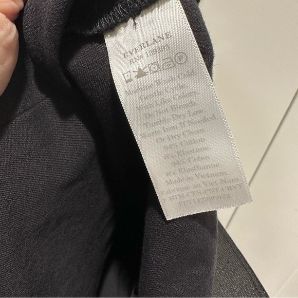 Everlane The Side-Zip Stretch Cotton Pant Black Size 10 - Picture 7 of 8